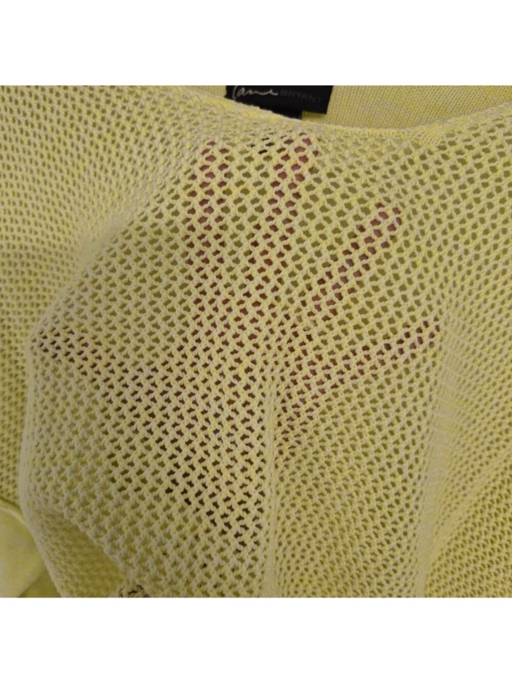Lane Bryant Women's Plus Size Yellow Open-Knit Sweater 26/28 Lightweight - Picture 6 of 7